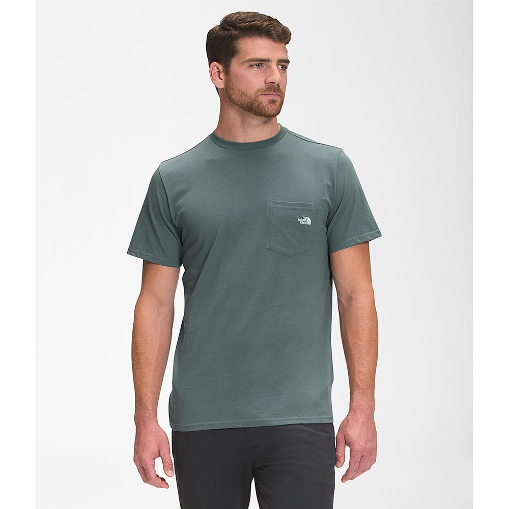 The North Face T-Shirts Mens Australia - The North Face Short Sleeve Woodmont Pocket Green (BFX-8043